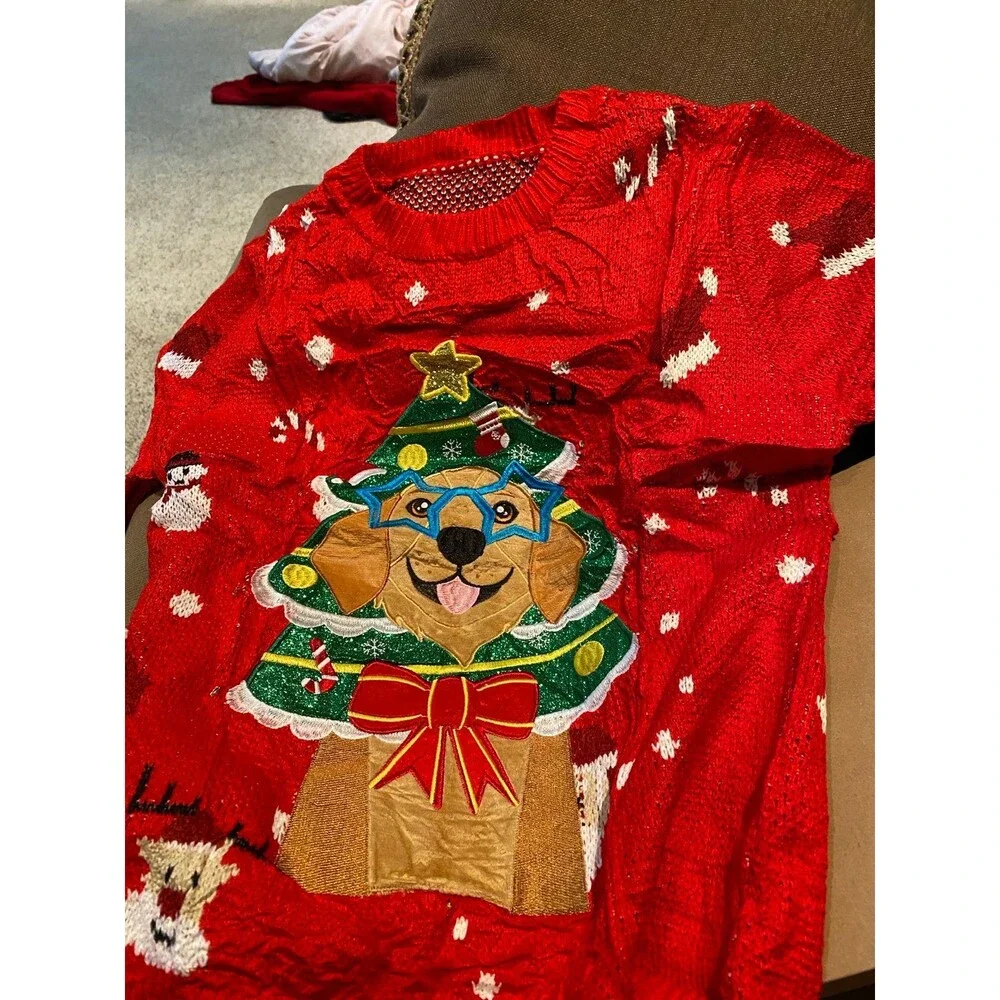Unisex Kids Light Up Ugly Christmas Sweater  Funny Holiday Pullover - Cute NWT